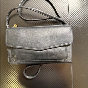 Simple Black Leather Crossbody Bag